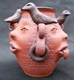 Three Face Bird Vase